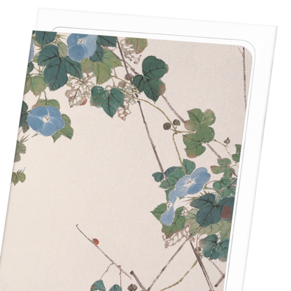 LADYBIRD AND MORNING GLORY FLOWERS (1865): Painting Greeting Card