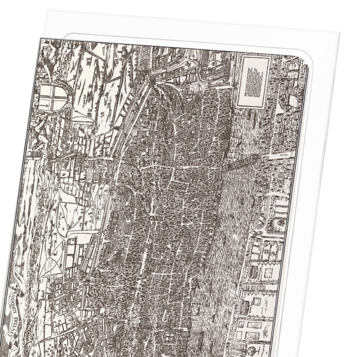 CIVITAS LONDINUM (C.1561-1570): Antique Map Greeting Card