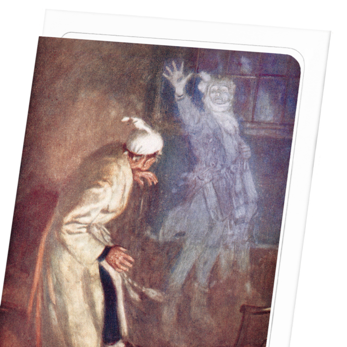 SCROOGE AND GHOST (C.1911): Painting Greeting Card