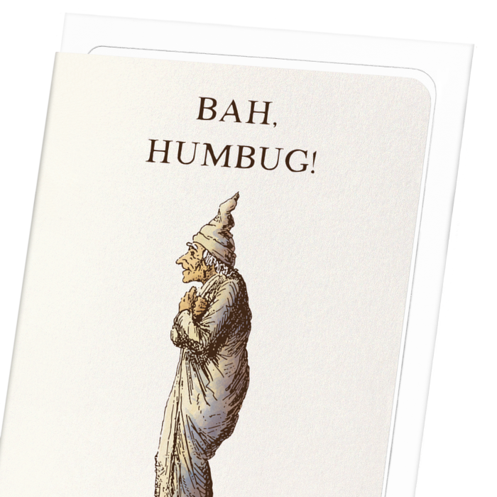 SCROOGE BAH HUMBUG (1843): Victorian Greeting Card