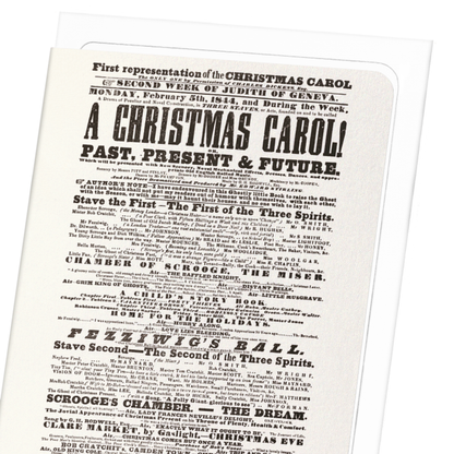 PLAYBILL OF A CHRISTMAS CAROL (1844): Poster Greeting Card