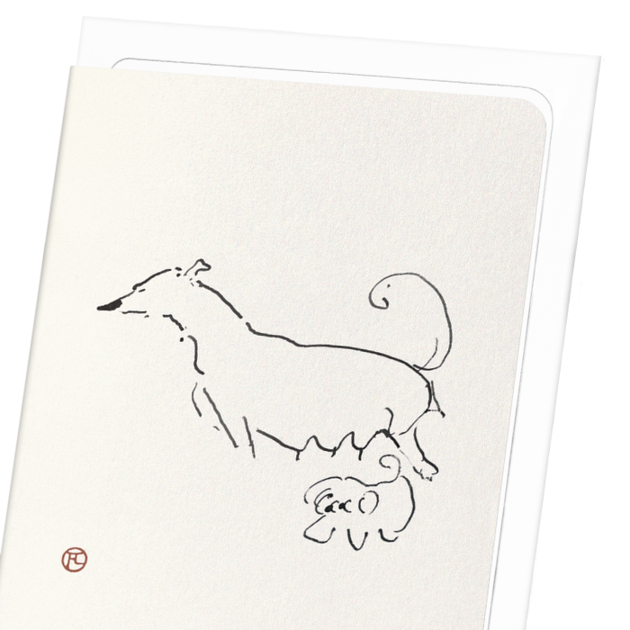 DOG AND PUPPY: Painting Greeting Card