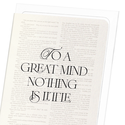 TO A GREAT MIND NOTHING IS LITTLE (1887): Victorian Greeting Card