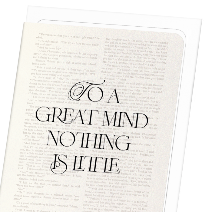 TO A GREAT MIND NOTHING IS LITTLE (1887): Victorian Greeting Card