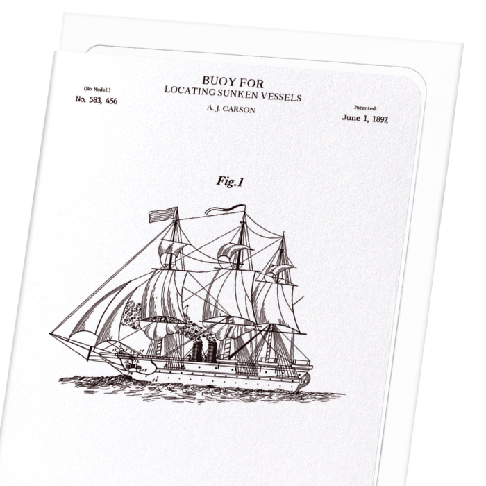 BREVET DE BOUÉE (1897): Patent Greeting Card