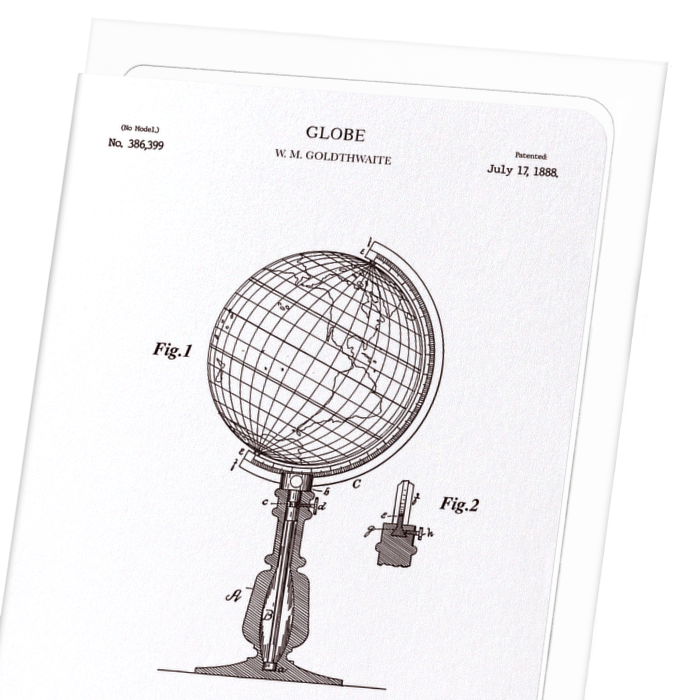 BREVET DE GLOBE (1888): Patent Greeting Card