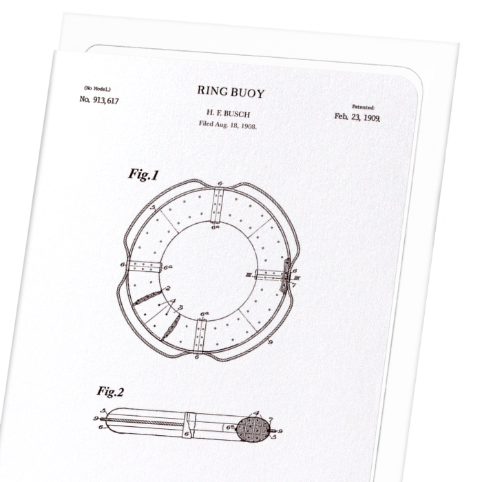 BREVET DE BOUÉE ANNULAIRE (1909): Patent Greeting Card