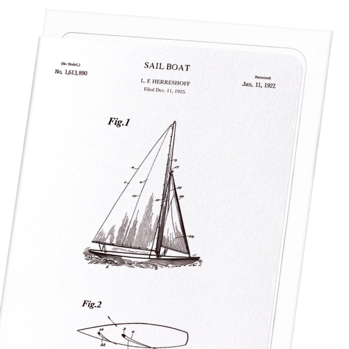 BREVET DE VOILE (1927): Patent Greeting Card