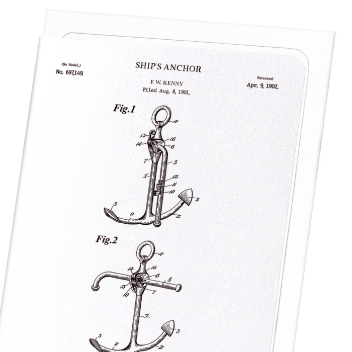 BREVET D'ANCRE DE NAVIRE (1902): Patent Greeting Card