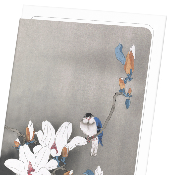 BIRD ON MAGNOLIA: Japanese Greeting Card