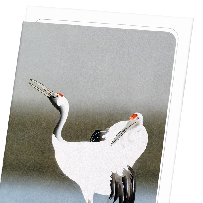 COUPLE OF CRANES: Japanese Greeting Card
