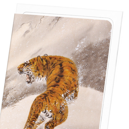 TIGER IN SNOW: Japanese Greeting Card