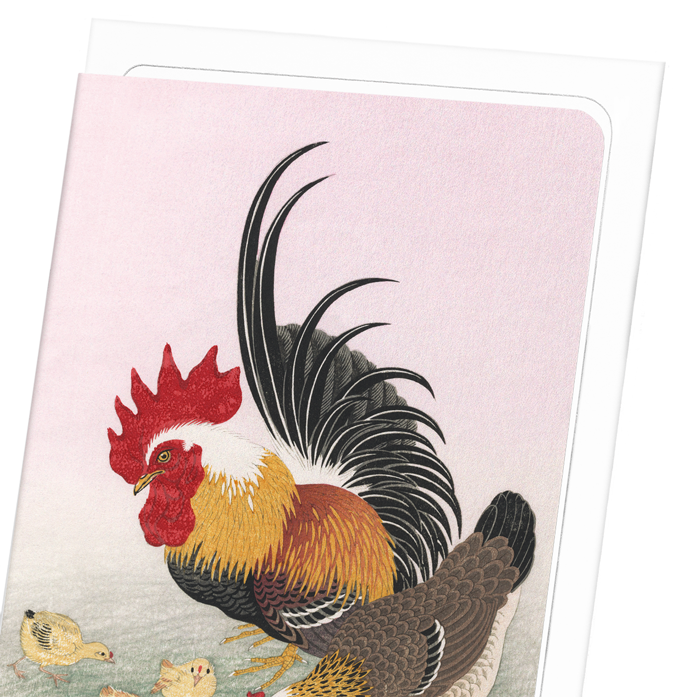 ROOSTER HEN: Japanese Greeting Card