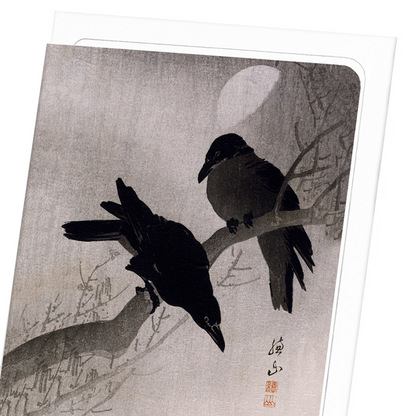 CROWS AT NIGHT: Japanese Greeting Card