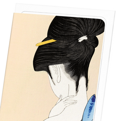 BEAUTY IN FRONT OF A MIRROR: Japanese Greeting Card