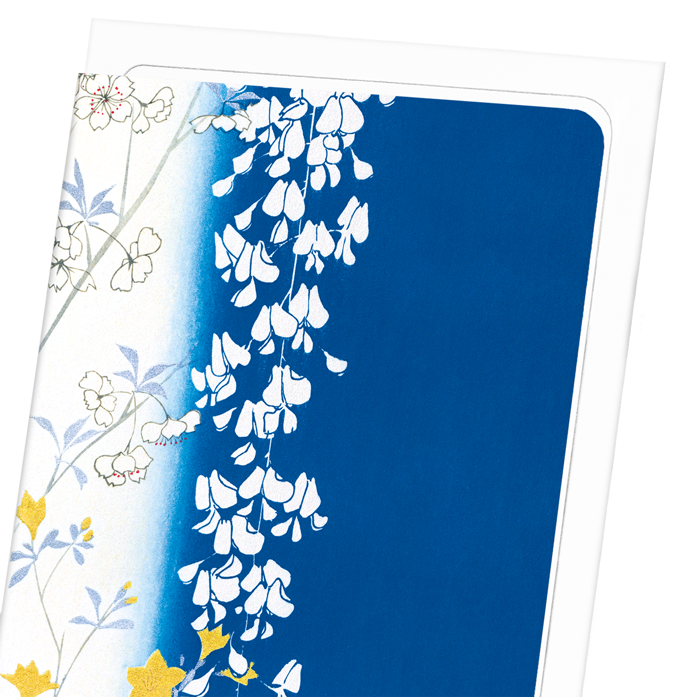 WISTERIA AND BLOSSOMS: Japanese Greeting Card