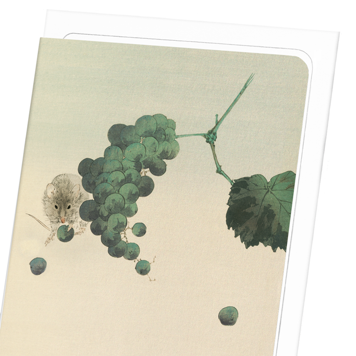 MOUSE AND GRAPES: Japanese Greeting Card