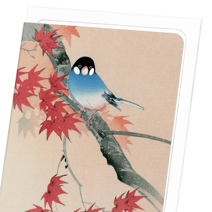 JAVA FINCH IN THE AUTUMN: Japanese Greeting Card
