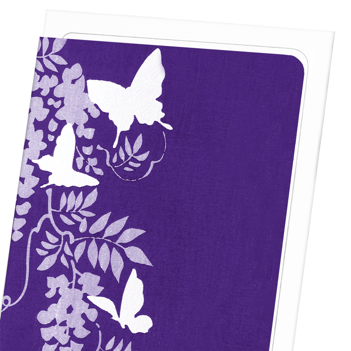 BUTTERFLIES AND WISTERIA: Japanese Greeting Card