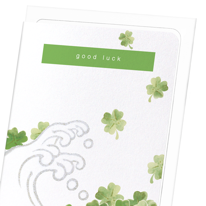 GOOD LUCK CLOVER: Japanese Greeting Card