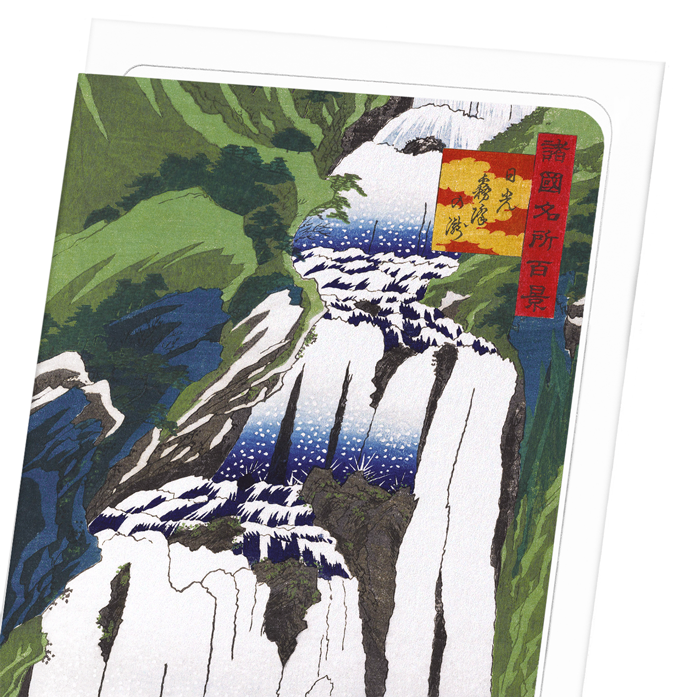 WATERFALL IN NIKKO: Japanese Greeting Card