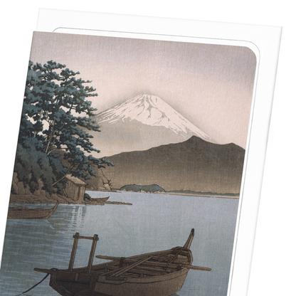 MOUNT FUJI AND BOAT: Japanese Greeting Card