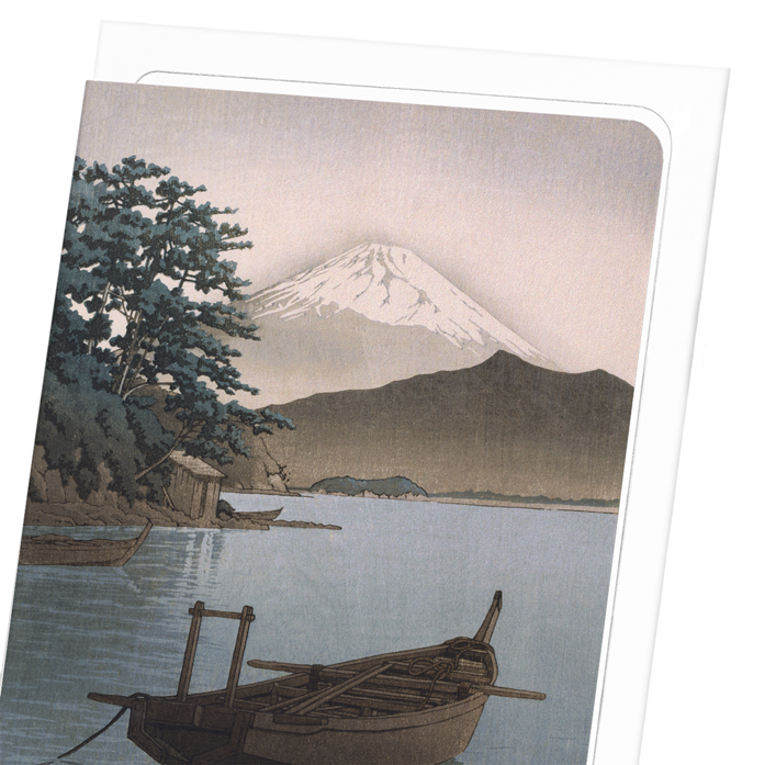 MOUNT FUJI AND BOAT: Japanese Greeting Card