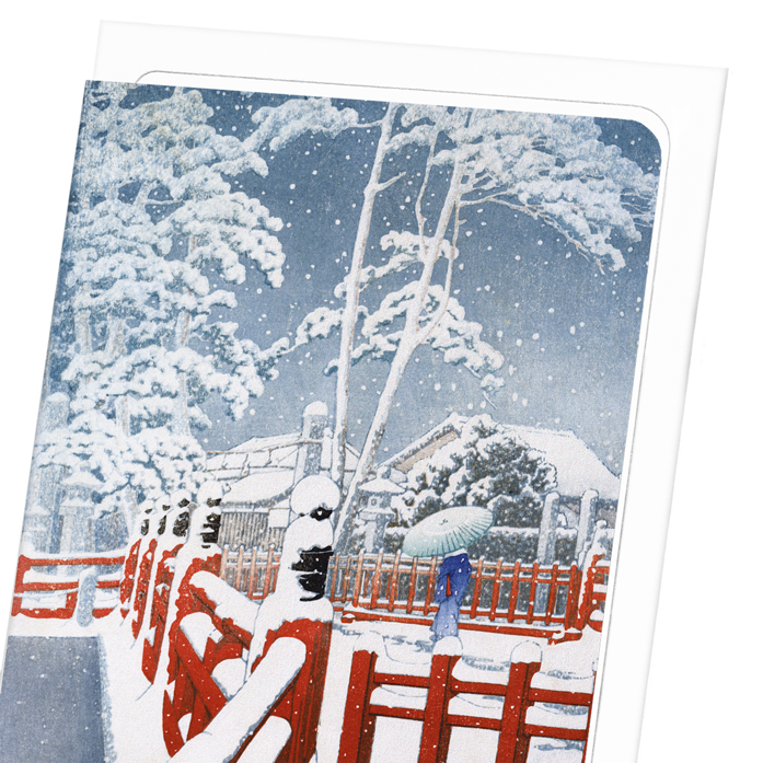 SNOW AT BRIDGE: Japanese Greeting Card