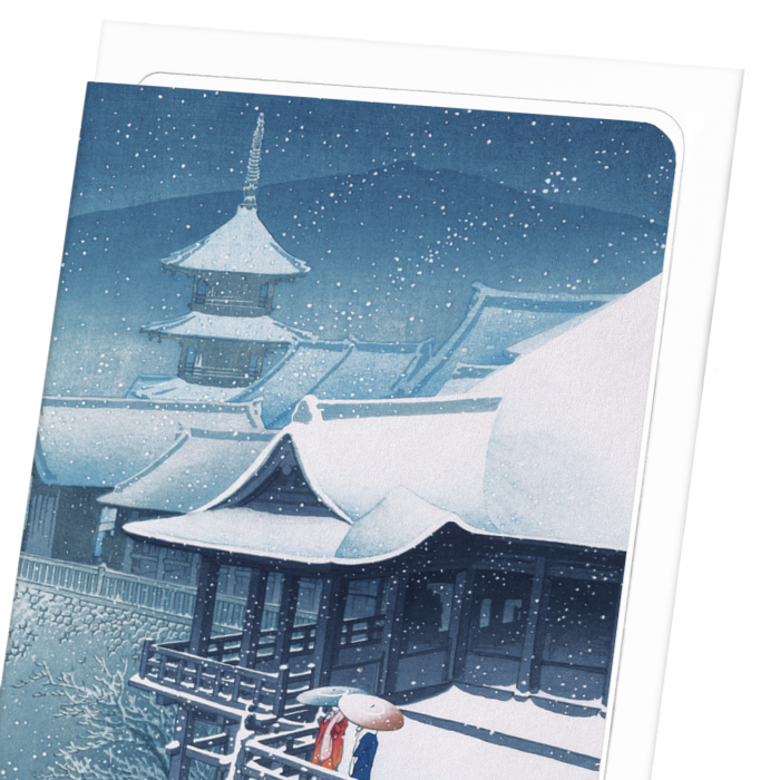 SNOW AT TEMPLE (1932): Japanese Greeting Card