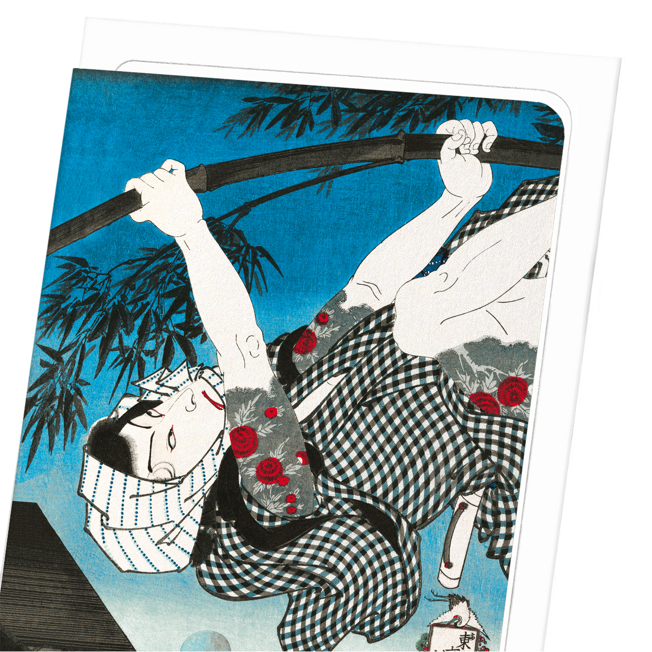 ACTOR ONOE KIKUGORO V (1872): Japanese Greeting Card