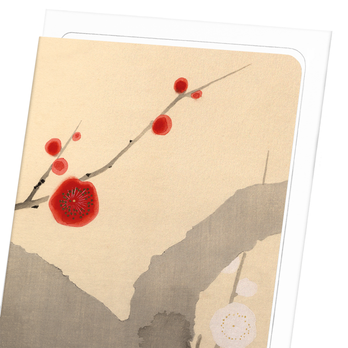 PLUM BLOSSOM FLOWERS: Japanese Greeting Card