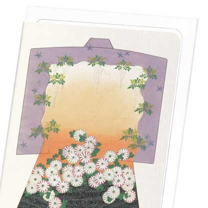 KIMONO OF CHRYSANTHEMUM AND WISTERIA (1899): Japanese Greeting Card