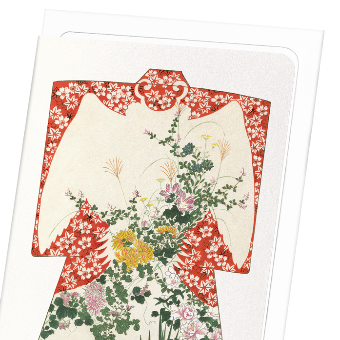 KIMONO OF FLOWERS OF THE FOUR SEASONS (1899): Japanese Greeting Card