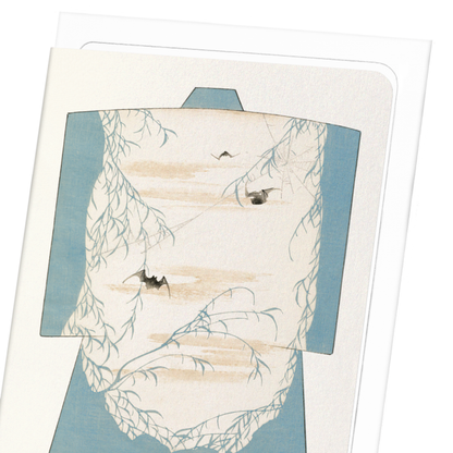 KIMONO OF BATS AND SPIDER WEB (1899): Japanese Greeting Card
