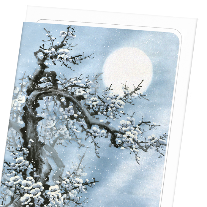 PLUM BLOSSOM IN BLUE MOON: Japanese Greeting Card