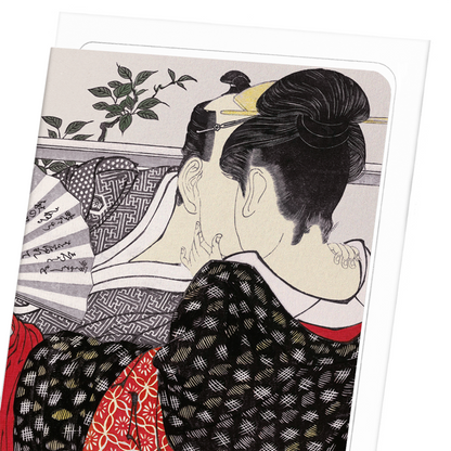 UPSTAIRS ROOM OF A TEAHOUSE: Japanese Greeting Card