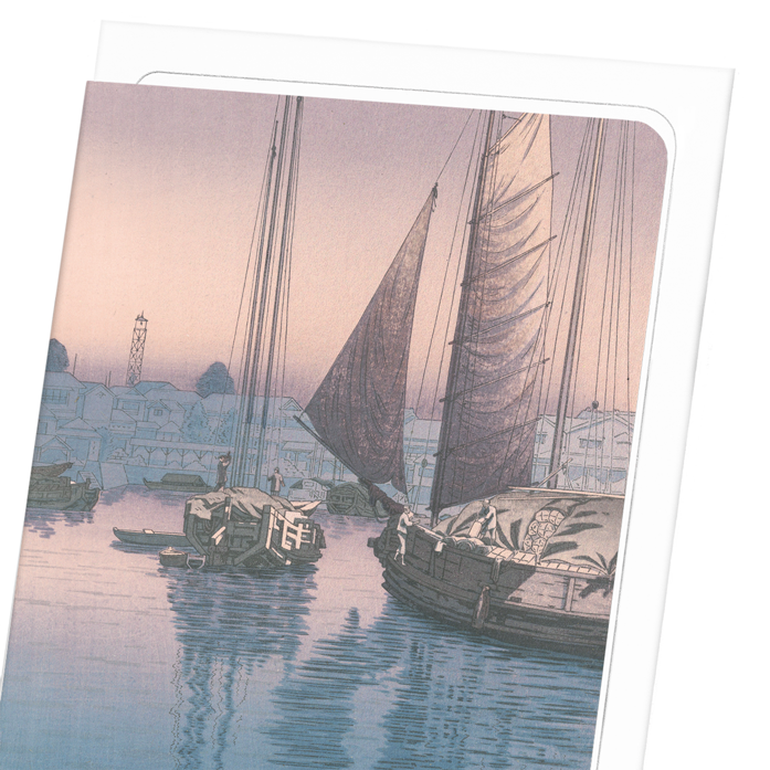 SUNSET AT SETO INLAND SEA: Japanese Greeting Card