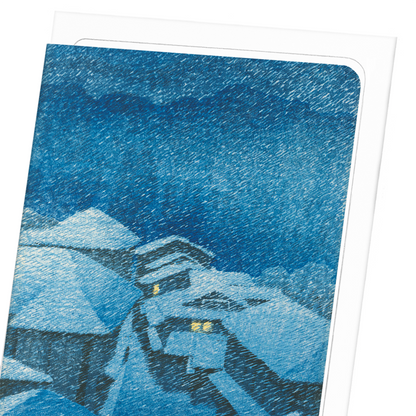 SHIOBARA IN SNOWSTORM: Japanese Greeting Card