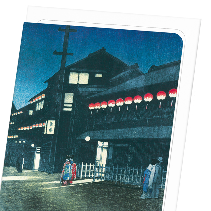 EVENING AT SOEMON-CHO: Japanese Greeting Card