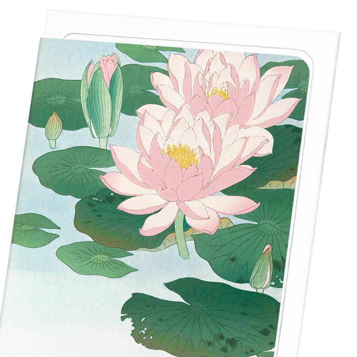 FLOWERING LOTUS: Japanese Greeting Card