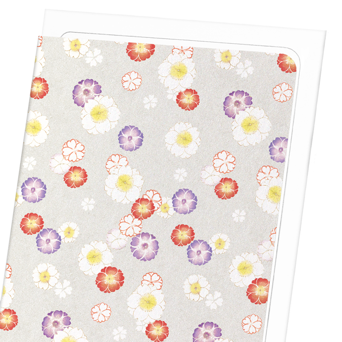 CHERRY BLOSSOMS ON SILVER: Japanese Greeting Card
