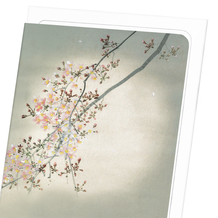 CHERRY BLOSSOM IN THE FULL MOON: Japanese Greeting Card