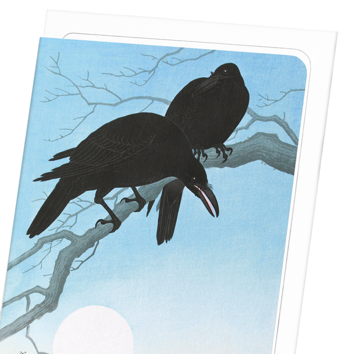 CROWS IN MOONLIGHT: Japanese Greeting Card