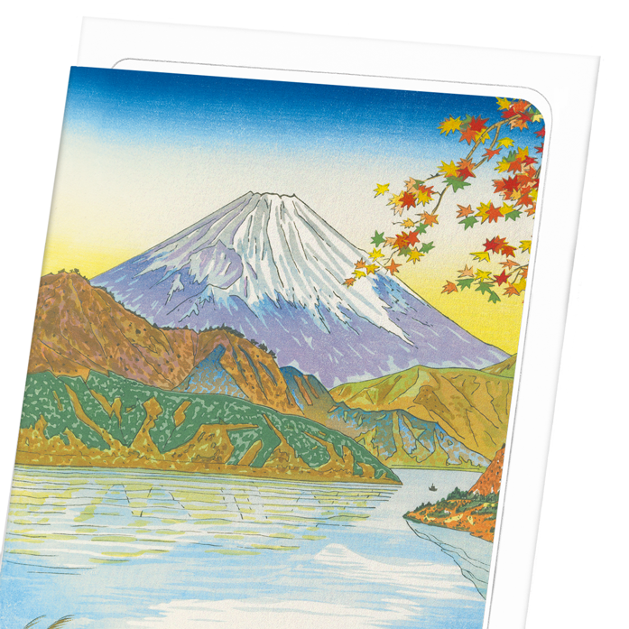 MOUNT FUJI AND LAKE ASHI: Japanese Greeting Card