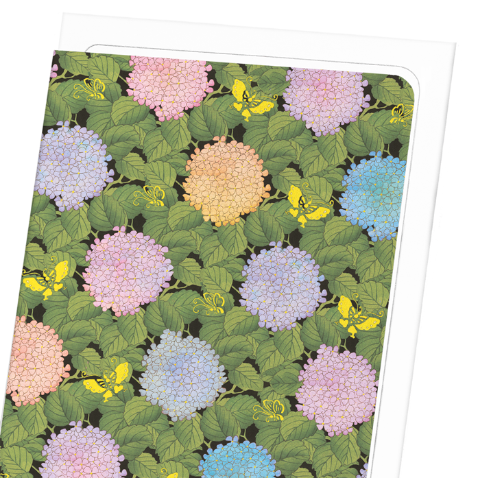 HYDRANGEA AND BUTTERFLIES (1897): Pattern Greeting Card