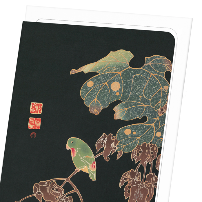 PAROQUET (C.1900): Japanese Greeting Card