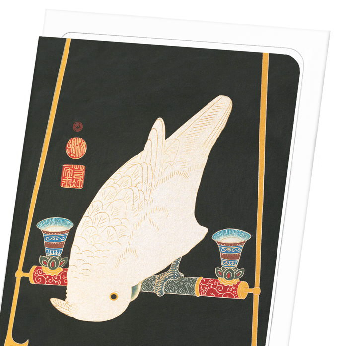 WHITE MACAW (C.1900): Japanese Greeting Card