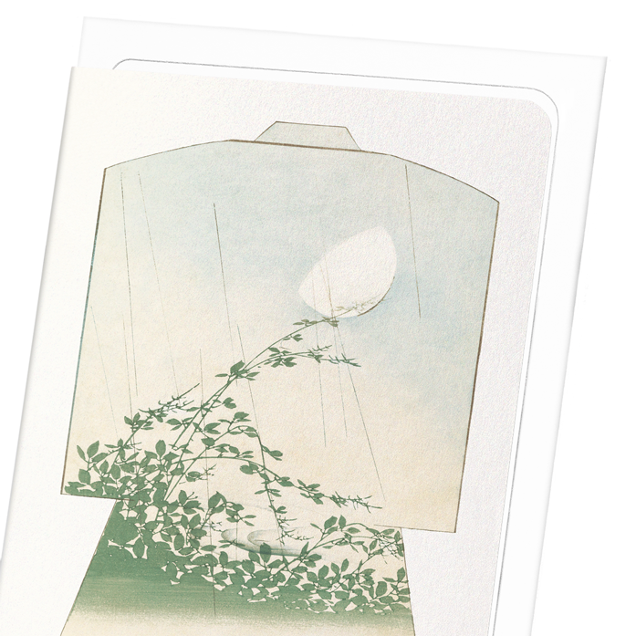 KIMONO RAINY NIGHT IN AUTUMN (1899): Japanese Greeting Card