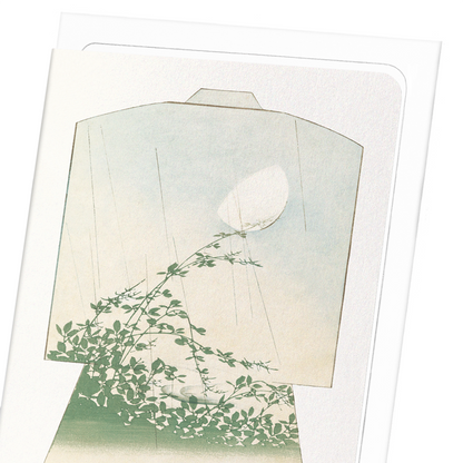 KIMONO RAINY NIGHT IN AUTUMN (1899): Japanese Greeting Card