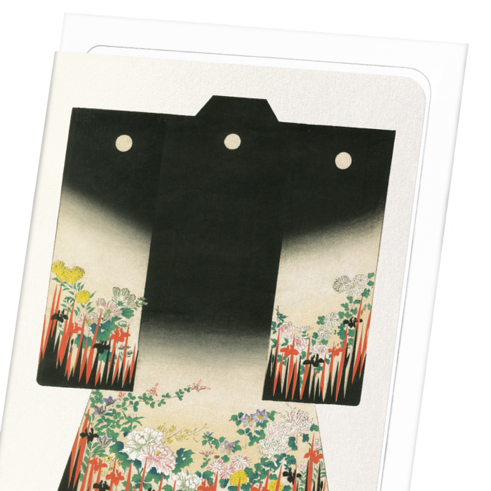 KIMONO OF FLORAL GARDEN (1899): Japanese Greeting Card